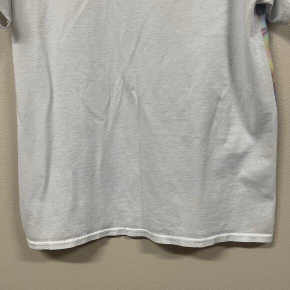 Gildan Womens Multicolor T-Shirt Rainbow Cat Short Sleeve Crew Neck Size Large - Picture 6 of 7